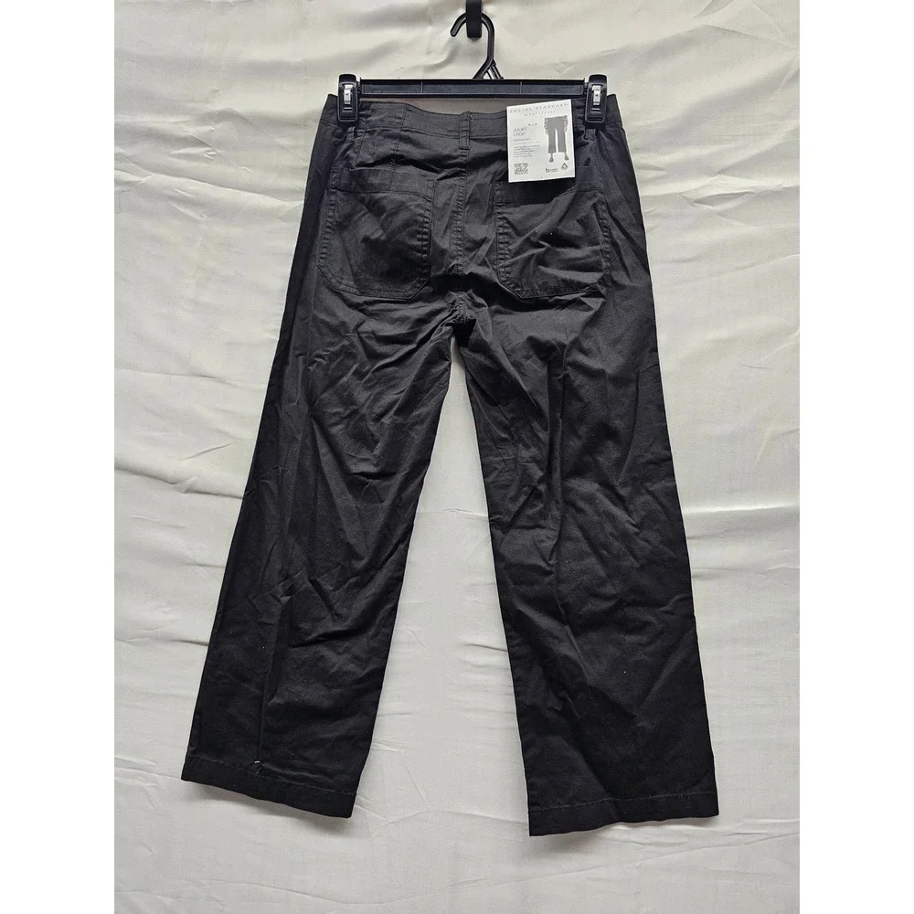 Social Standard by Sanctuary Womens Crop Pants Black Cotton Blend Casual Size 4